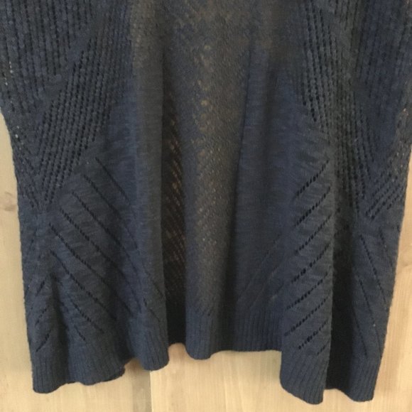 Vintage Y2K Point Zero Pointelle Knit Cap Sleeve Open Cardigan - Picture 7 of 13